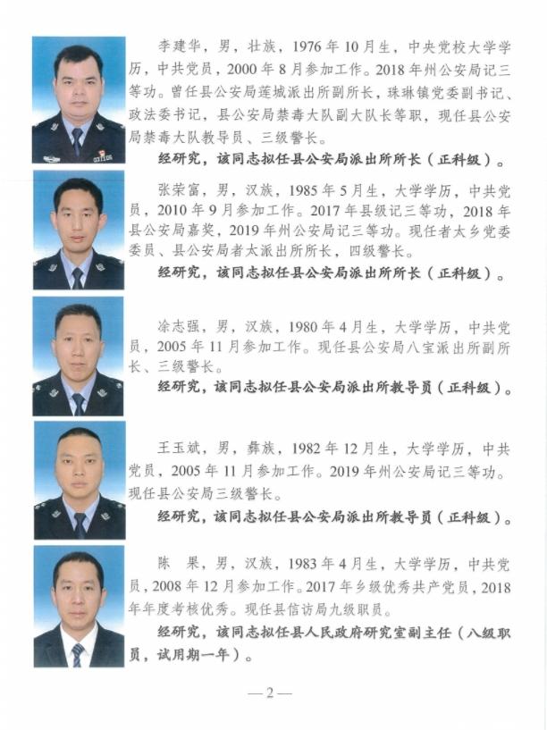 丘北县干部任职公示更新动态