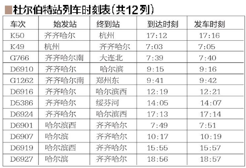 大庆快一线最新时间表全面解析